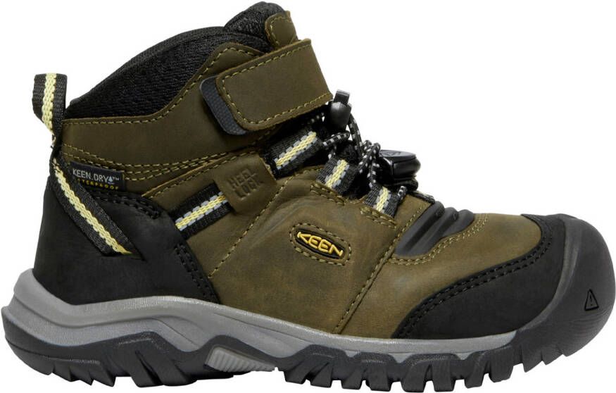 Keen Kid's Ridge Flex Mid WP Wandelschoenen maat 10K zwart olijfgroen