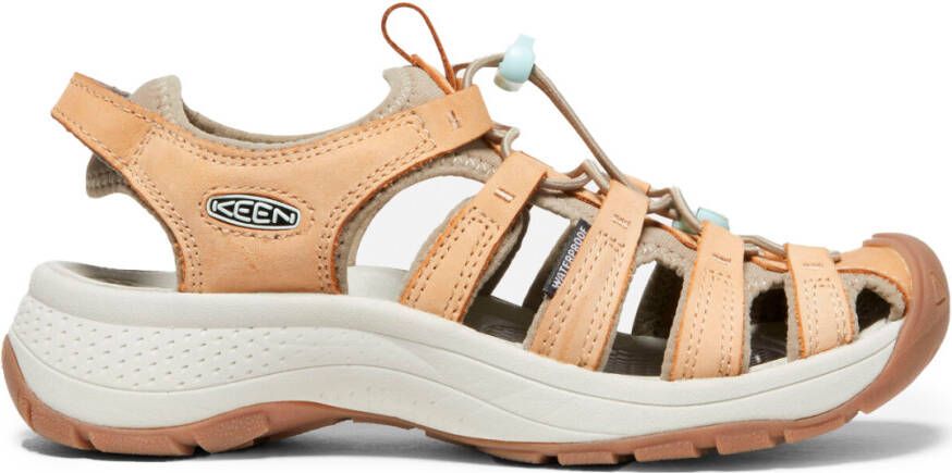 Keen Astoria West Leather Dames Wandelsandalen Doe Blue Glass Beige Leer K1026151 - Foto 2