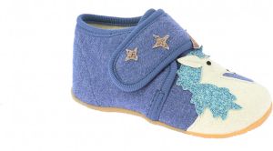 Living Kitzbühel Baby's Klettschuh Einhorn & Regenbogen Pantoffels blauw
