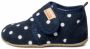 Living Kitzbühel Kid's Babyklett Pauli Pünktchen Pantoffels blauw grijs - Thumbnail 1