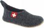 Living Kitzbühel Kid's Slipper Schweizer Kreuz Pantoffels grijs - Thumbnail 1