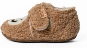 Living Kitzbühel Kid's Smiley Plüsch-Klettschuh Pantoffels wit bruin