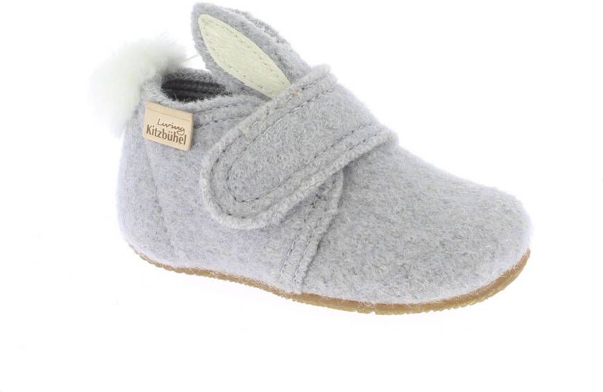 Living Kitzbühel Baby's Klettschuh Hase mit Ohren Pantoffels grijs