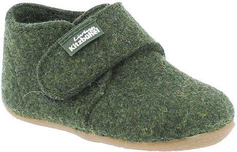 Living Kitzbühel Kid's Franzi Filz Klettschuh Pantoffels olijfgroen