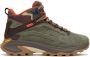 Merrell Moab Speed 2 Leer Wandelschoen Heren waterdichte mid wandelschoenen Olive - Thumbnail 3