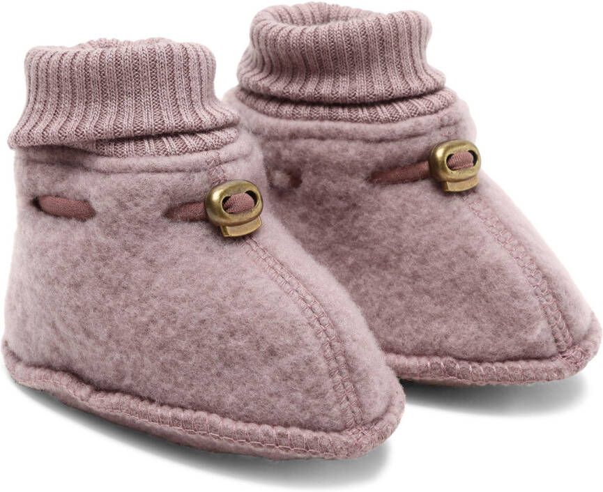 Mikk-Line Kid's Wool Footies Pantoffels bruin roze
