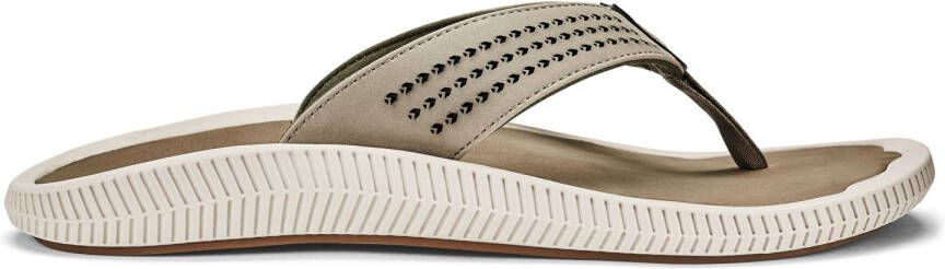 Olukai Ulele Slipper Heren leren slippers Clay Mustang