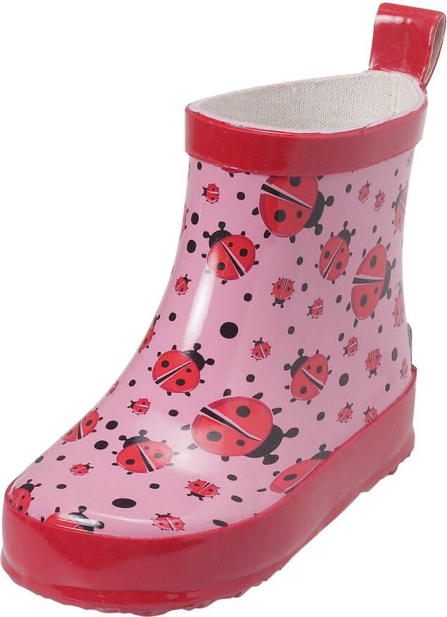 Playshoes Kid's Gummistiefel Halbschaft Marienkäfer Rubberlaarzen roze