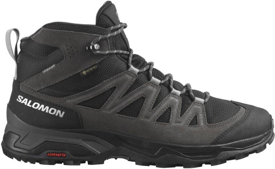 Salomon X Ward Leather Mid GTX Wandelschoenen zwart grijs - Foto 2