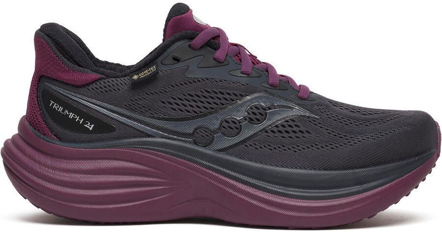 Saucony Women's Triumph 24 GTX Hardloopschoenen ebony eggplant