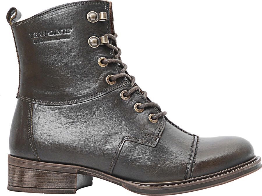 Ten Points Women's Pandora Lace Boots Tanned Leather Hoge schoenen grijs