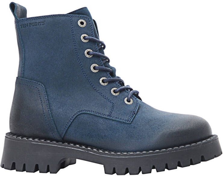 Ten Points Women's Penny Lace Suede Boots Hoge schoenen blauw