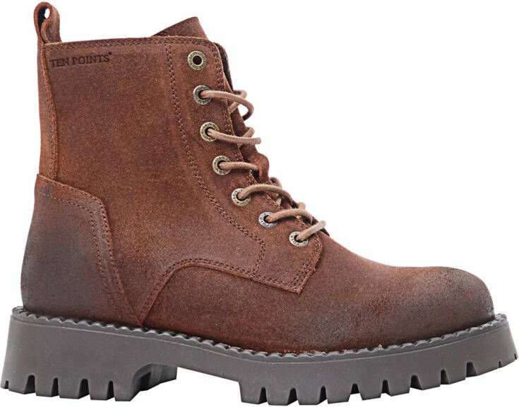 Ten Points Women's Penny Lace Suede Boots Hoge schoenen bruin