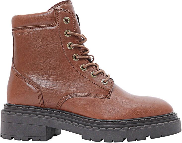 Ten Points Women's Sonja Lace Boots Tanned Leather Hoge schoenen bruin
