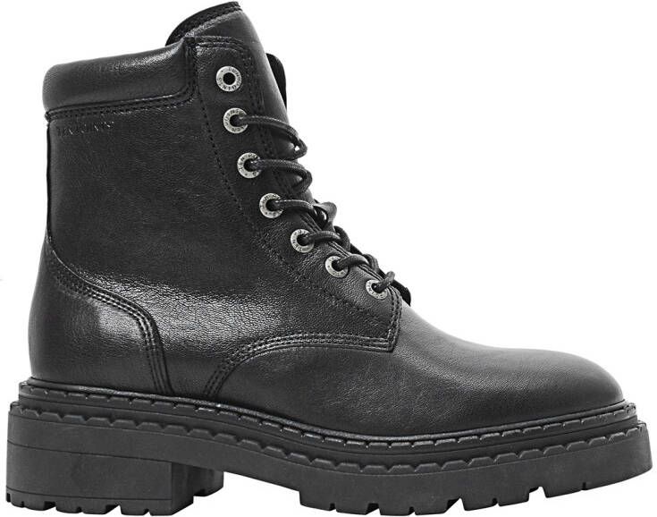 Ten Points Women's Sonja Lace Boots Tanned Leather Hoge schoenen grijs zwart