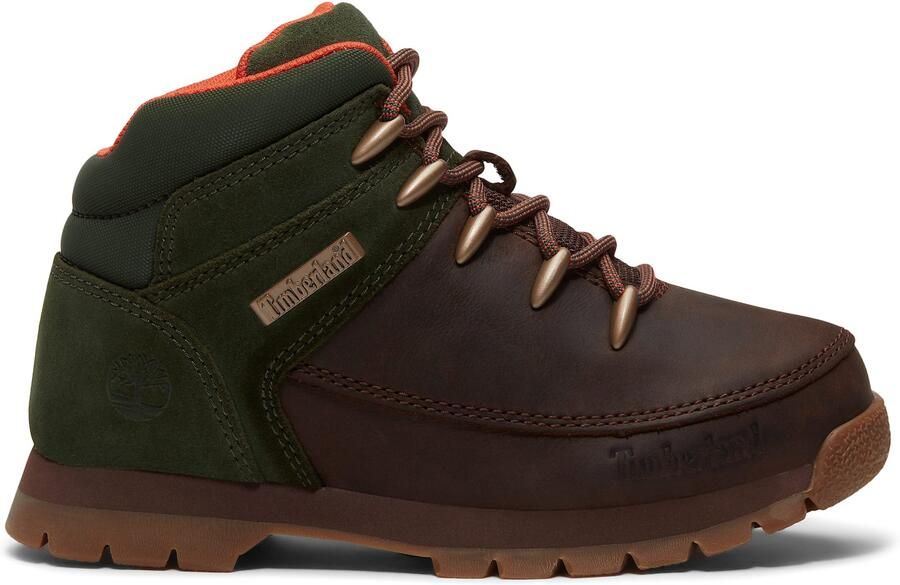 Timberland Kid's Euro Sprint Mid Lace Up Boot Sneakers bruin zwart