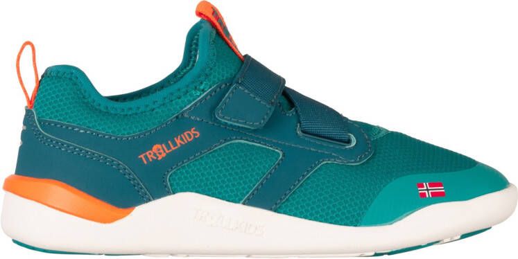 Trollkids Kid's Bergen Hiker Barefootschoenen groen sahara sunset