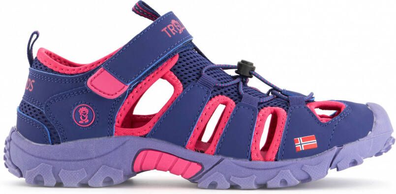 Trollkids Kid's Kristiansand Sandal Sandalen purper blauw