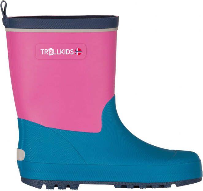 Trollkids Kid's Lysefjord Rubber Boots Rubberlaarzen blauw roze