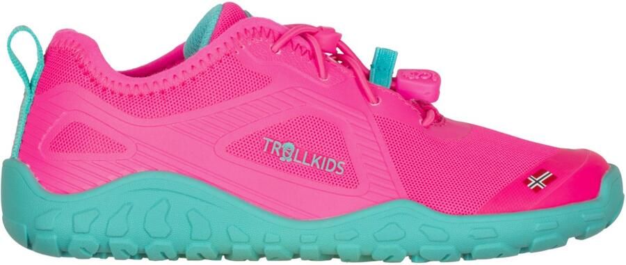 Trollkids Kid's Skanden Barefoot Hiker Barefootschoenen pink groen