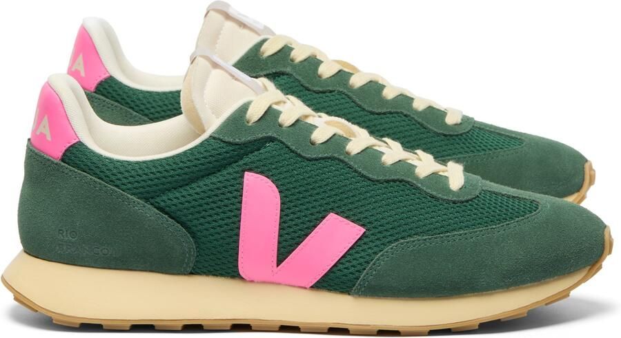Veja Sneakers laag 'Rio Branco II' lichtbeige donkergroen lichtroze
