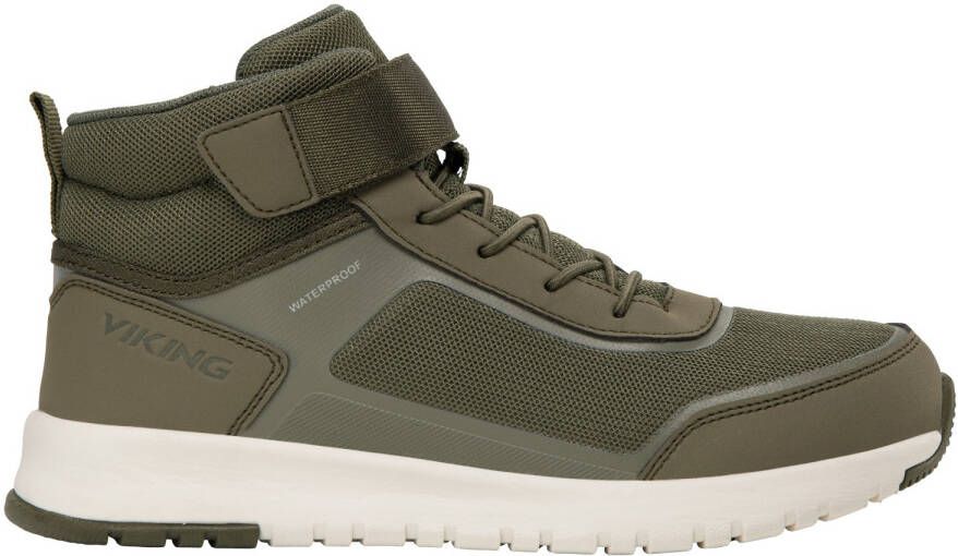 Viking Kid's Equip Mid WP 1V Sneakers olijfgroen