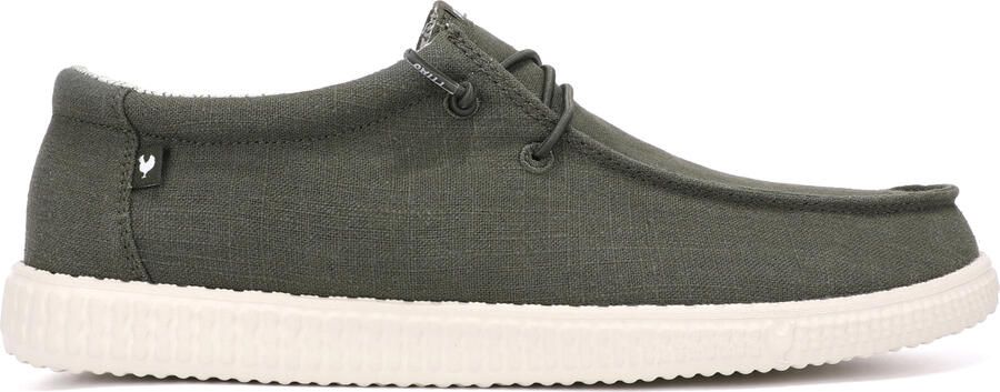 Walk in Pitas Linen Sneakers olijfgroen