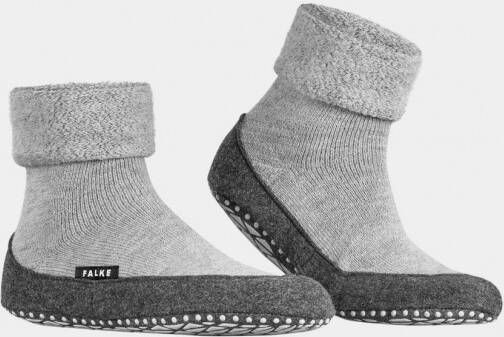 Falke Cosyshoes Pantoffels Anti Slip Sok Lichtgrijs Middengrijs