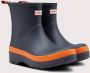 Hunter Play Short Speckle Sole Wellington Boots Regenlaarzen Donkerblauw Oranje - Thumbnail 2
