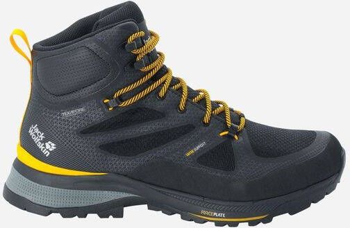 Jack Wolfskin Force Striker Texapore Mid Men Waterdichte wandelschoenen Heren 44.5 zwart black burly yellow XT