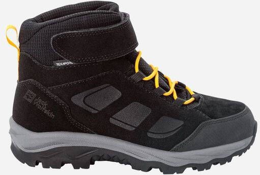Jack Wolfskin Vojo Backlength Texapore Mid Kids Waterdichte wandelschoenen Kinderen Black Burly Yellow Xt