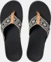 Reef Ortho Bounce Woven Dames Slippers Zwart Wit - Thumbnail 2