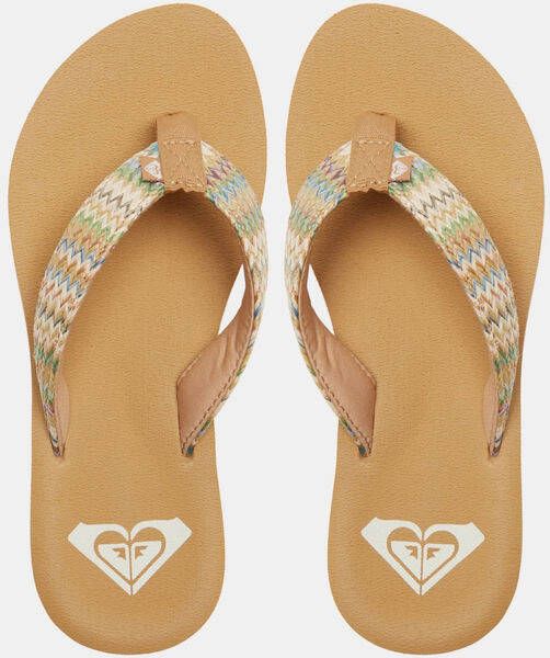 Roxy Porto Raffia II Slipper Dames Bruin