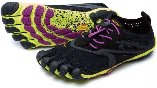 Vibram FiveFingers V-Run Schoen Dames Zwart Geel