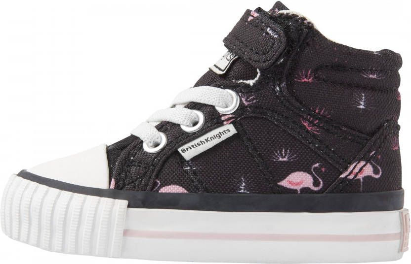 Bully natuurlijk Het strand British Knights Dee baby meisjes hoge sneakers flamingo print zwart -  Schoenen.nl