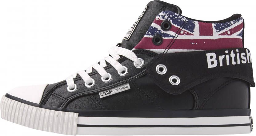 British Knights Roco heren hoge sneakers union jack print zwart