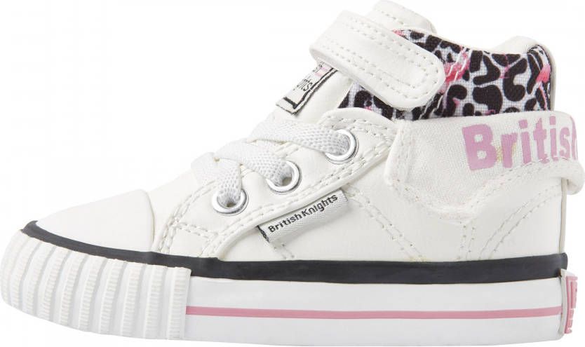 British Knights Roco hoge sneakers baby meisjes flamingo panterprint wit