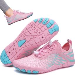 1 paar Wandelschoenen op blote voeten Ademende antislip sportschoenen Waterschoenen met brede neus Strandschoenen Ademend Antislip Roze Geschikt voor buitensporten fitness