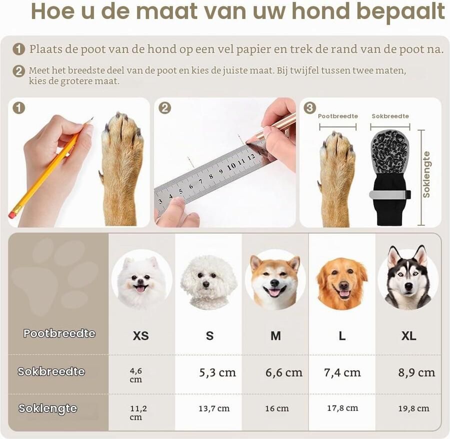 2 paar antislip hondensokken hondenpootbeschermers met verstelbare riem wandelschoenen voor gewonde poten huisdiersokken om likken te voorko voor senior honden binnen en buiten op
