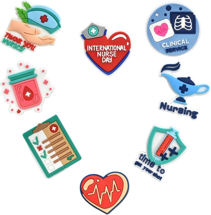 22pcs Medical Equip t Shoe Decoration Charms ABS DIY Decorations for Clogs Sandals Versatile for Valentine's Day ShopVlot - Foto 1