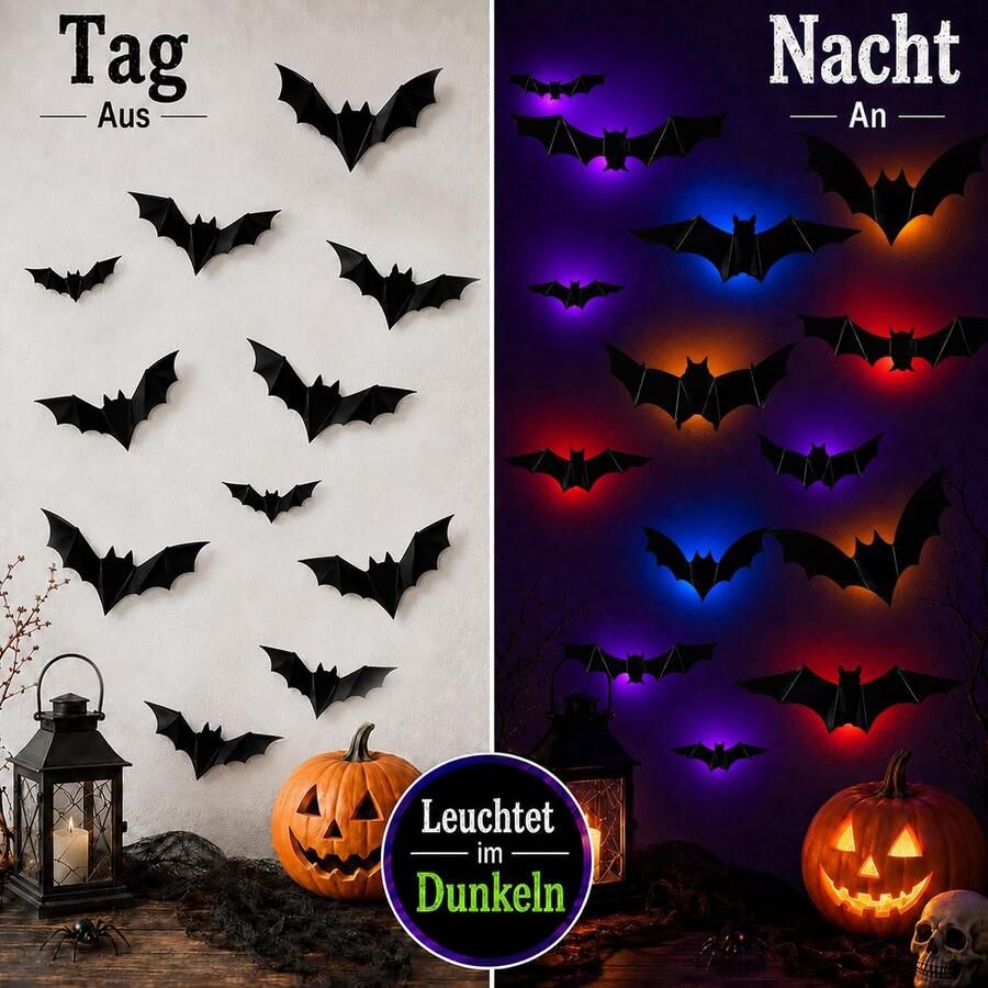 36 LED vleermuis decoraties Halloween 3D