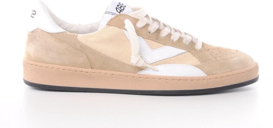 4B12 4 12 heren sneaker Play New H2 suede en textiel beige