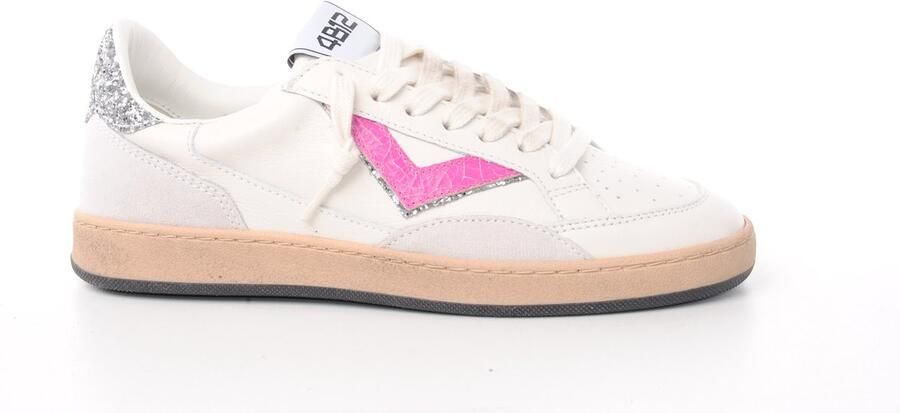4B12 dames sneaker Play new wit en fuchsia