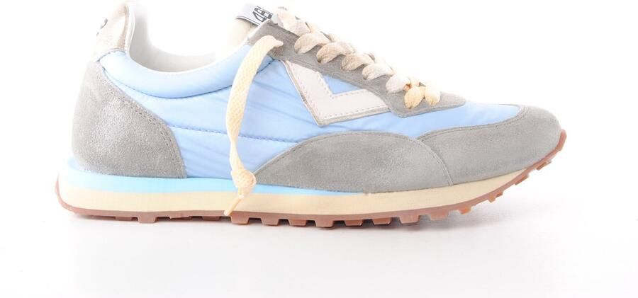 4B12 dames sneaker Vintagerun D suède en textiel lichtblauw grijs