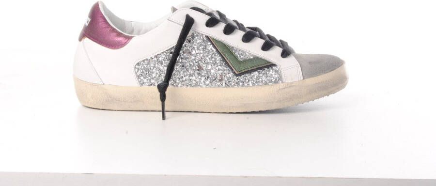 4B12 dames sneaker Suprime suède grijs wit leder