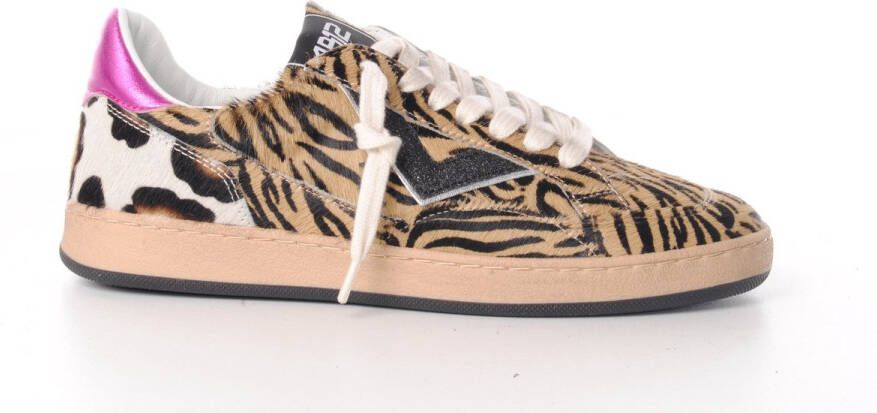 4B12 dames sneakers Play New D koeiehuid met dierenprint buin