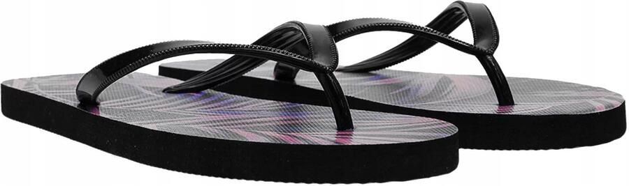 4F Dames Slippers Zwart-Paars Comfortabele Zwembad & Strand Schoenen