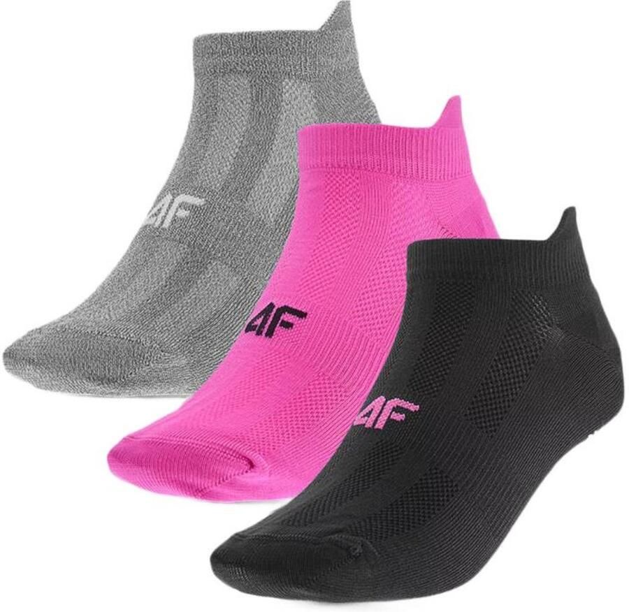 4F Dames Sokken Set 3 Paar Bamboe Mix Onder-de-enkel Multi-Kleur