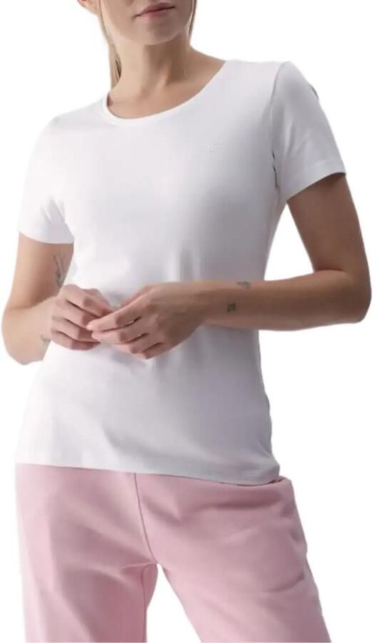 4F Dames T-shirt Wit Katoen Loose Fit XL Premium Kwaliteit voor Optimale Vrijheid en Comfort