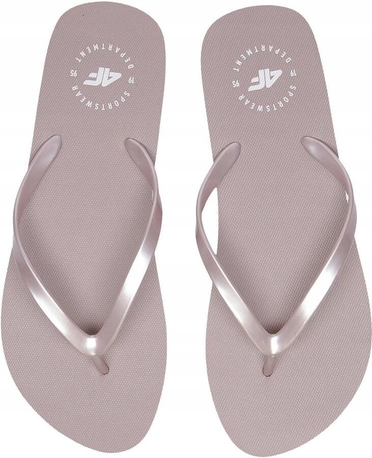 4F Dames teenslippers zomerse klompjes beige